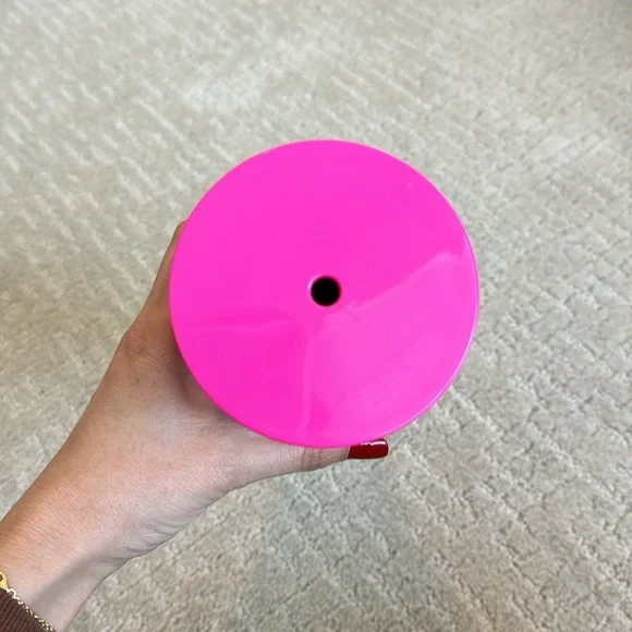 Starbucks Summer 2018 hot pink fuchsia stainless steel venti cold cup with lid - Picture 2 of 5